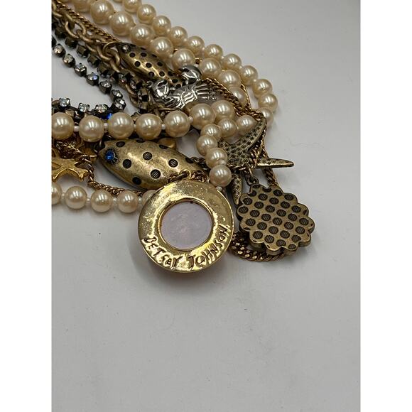 Betsey Johnson Bold MultiStrand Fish Nautical Lucite Anchor Crab Pearl Necklace - Picture 11 of 14